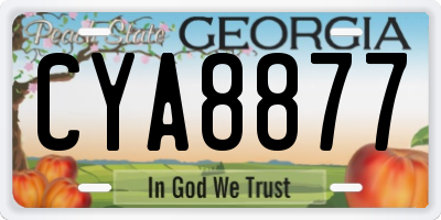 GA license plate CYA8877