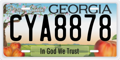 GA license plate CYA8878