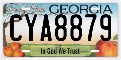 GA license plate CYA8879