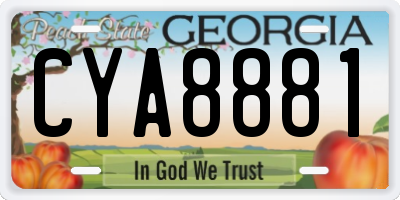 GA license plate CYA8881