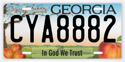 GA license plate CYA8882