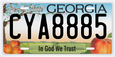 GA license plate CYA8885