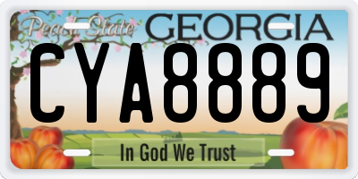 GA license plate CYA8889