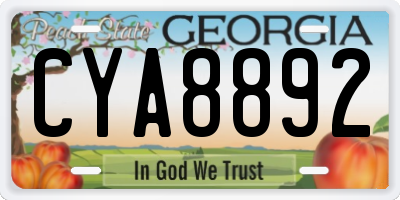 GA license plate CYA8892