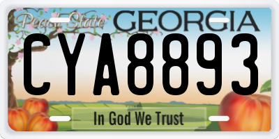 GA license plate CYA8893