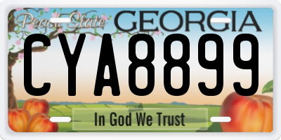 GA license plate CYA8899