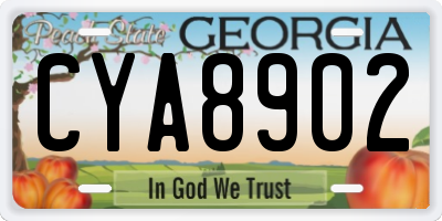 GA license plate CYA8902