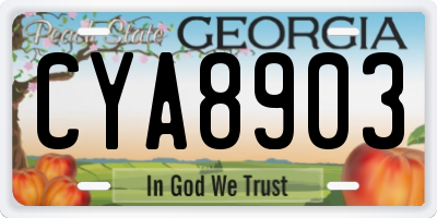 GA license plate CYA8903