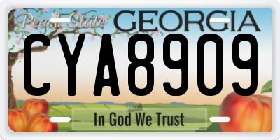 GA license plate CYA8909