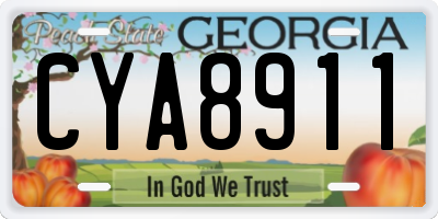 GA license plate CYA8911