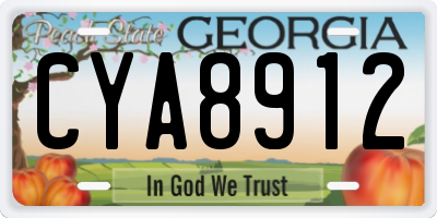 GA license plate CYA8912