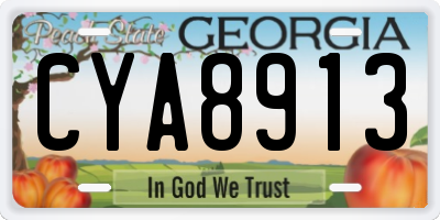 GA license plate CYA8913