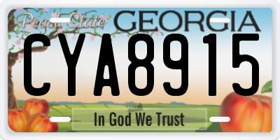GA license plate CYA8915