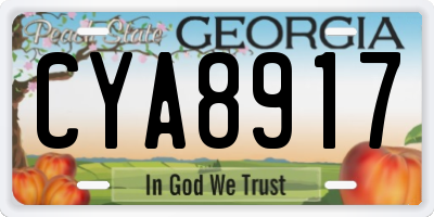 GA license plate CYA8917