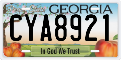 GA license plate CYA8921
