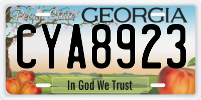 GA license plate CYA8923