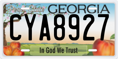 GA license plate CYA8927