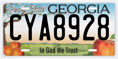 GA license plate CYA8928