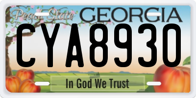 GA license plate CYA8930