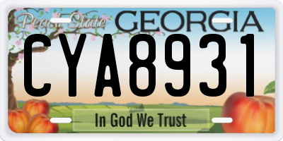 GA license plate CYA8931