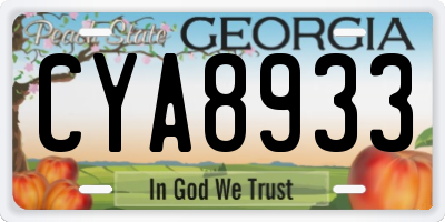 GA license plate CYA8933