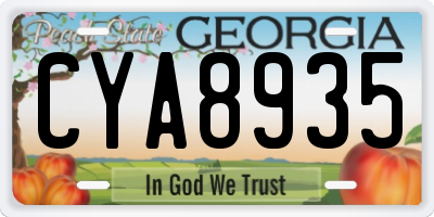 GA license plate CYA8935