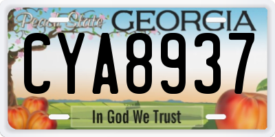 GA license plate CYA8937