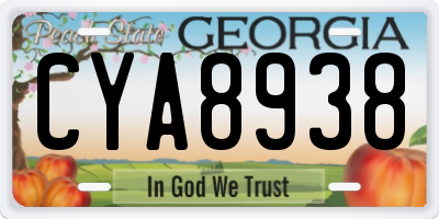 GA license plate CYA8938