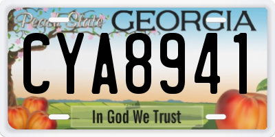 GA license plate CYA8941