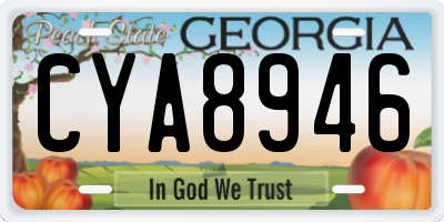 GA license plate CYA8946