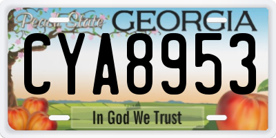 GA license plate CYA8953