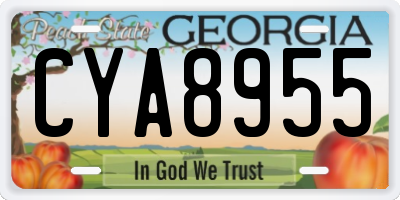 GA license plate CYA8955