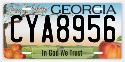 GA license plate CYA8956