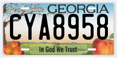 GA license plate CYA8958