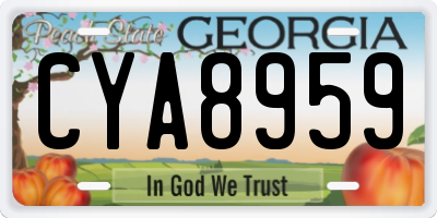 GA license plate CYA8959
