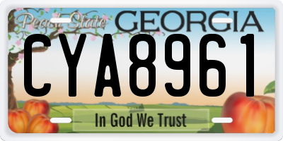 GA license plate CYA8961