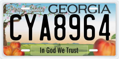 GA license plate CYA8964