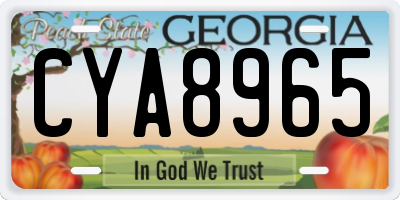 GA license plate CYA8965