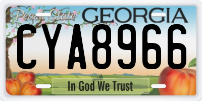 GA license plate CYA8966