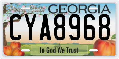GA license plate CYA8968