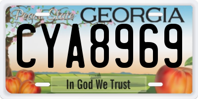 GA license plate CYA8969