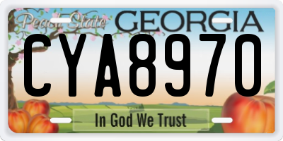 GA license plate CYA8970