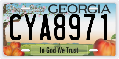 GA license plate CYA8971