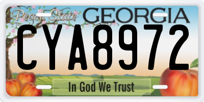 GA license plate CYA8972