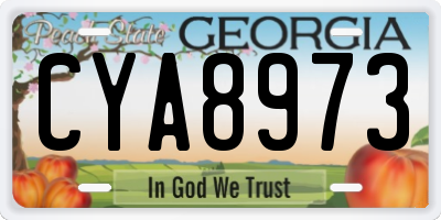 GA license plate CYA8973