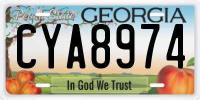 GA license plate CYA8974
