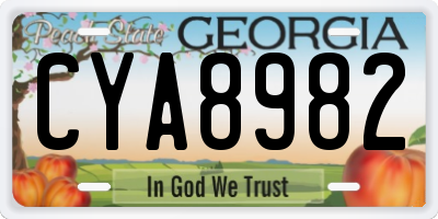 GA license plate CYA8982