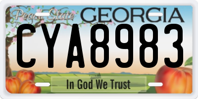 GA license plate CYA8983