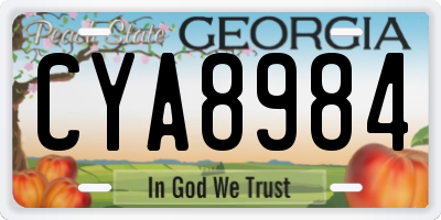 GA license plate CYA8984