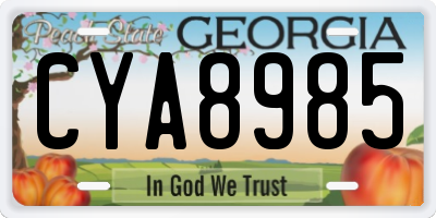 GA license plate CYA8985